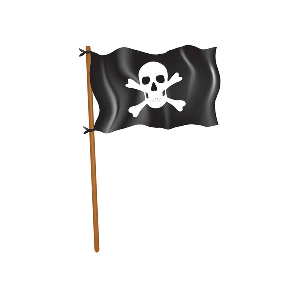 Bandera Pirata Negra — Archivo Imágenes Vectoriales