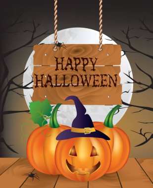 mutlu halloween pumpkins kartıyla