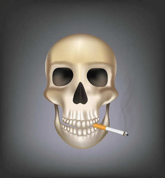 Viejo cráneo fumando — Archivo Imágenes Vectoriales