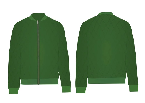 Green Autumn Jacket Vector Illustration — Stock Vector