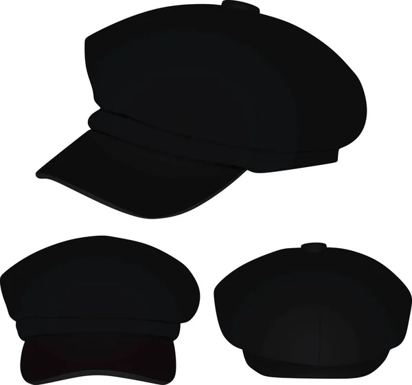 Gorra Negra Con Estilo Ilustración Vectorial — Vector de stock