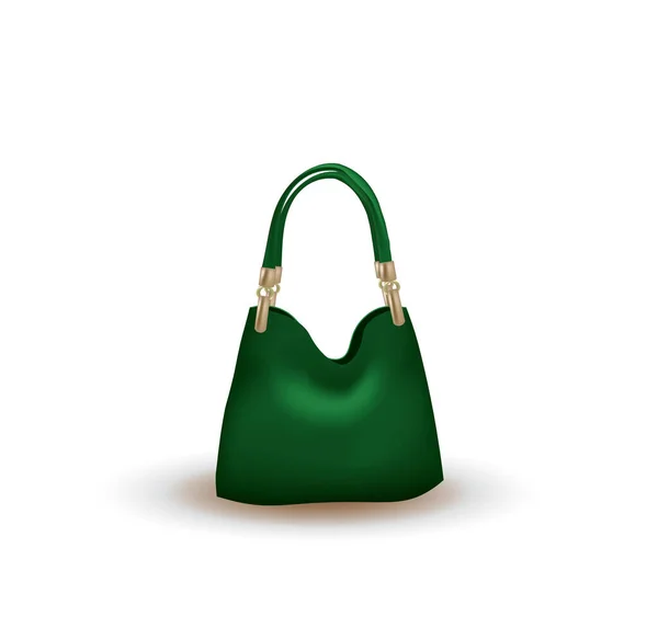 Πράσινη Τσάντα Λευκό Φόντο Διάνυσμα — Διανυσματικό Αρχείο