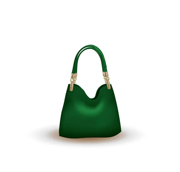 Bolso Verde Sobre Fondo Blanco Vector — Vector de stock