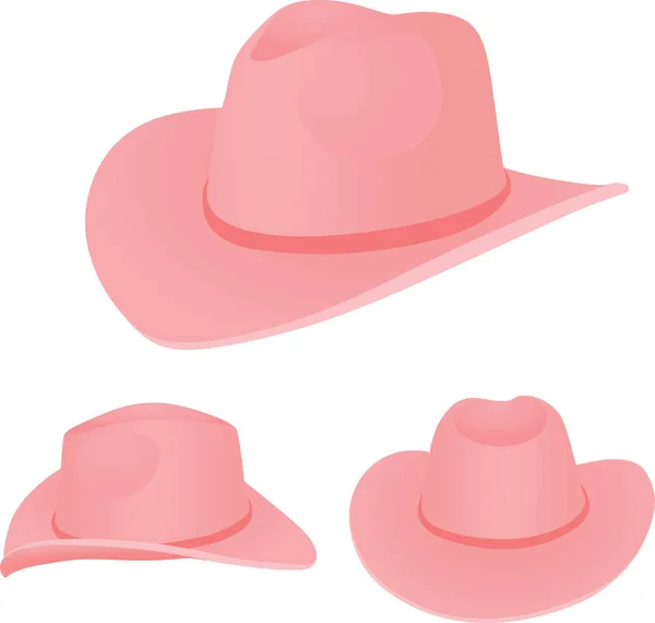 Sombrero Vaquero Rosa Ilustración Vectorial — Vector de stock