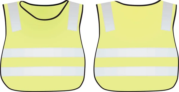 Gilet Riflettente Giallo Illustrazione Vettoriale — Vettoriale Stock