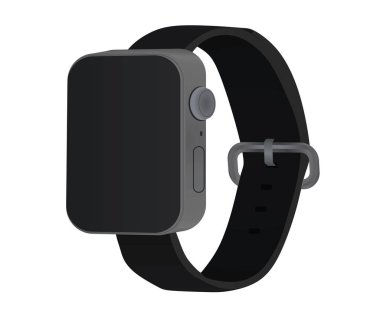 Siyah akıllı kol saati. vektör illüstrasyonu