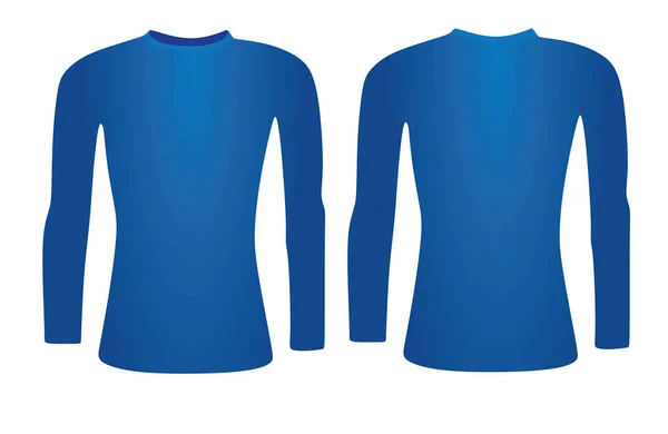 Blaues Langarm Shirt Vektor — Stockvektor