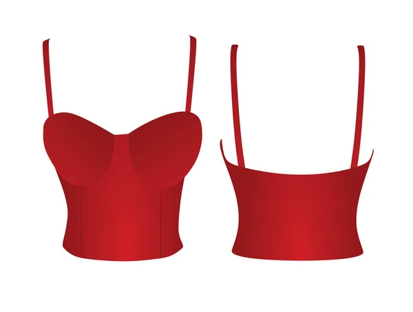 Corset Rouge Femme Vecteur — Image vectorielle