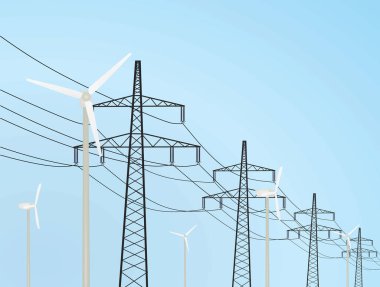 Yel değirmeni ve şanzıman. vektör illüstrasyonu