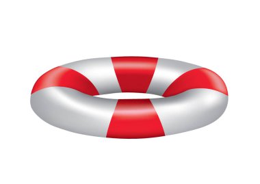 Hayat kurtarma kırmızı ve beyaz yüzer, vektör