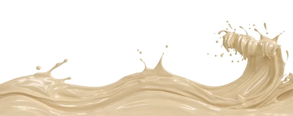 Хвиля Білого Шоколаду Або Сплеск Какао Абстрактний Фон Ілюстрація — стокове фото