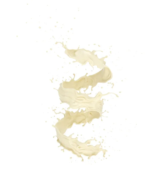 Twisted White Chocolate Milk Splash Isolated Background Include Clipping Path — Stock Photo, Image