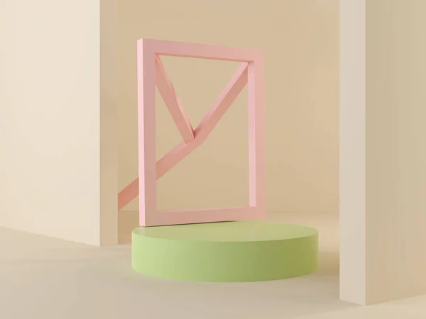 Abstracte geometrische vorm achtergrond, moderne minimalistische mockup voor podium display of showcase. — Stockfoto