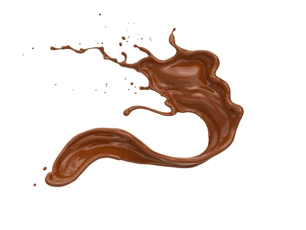 Cioccolato Cacao Schizzo Isolato Sfondo Bianco Rendering Includere Percorso Ritaglio — Foto Stock
