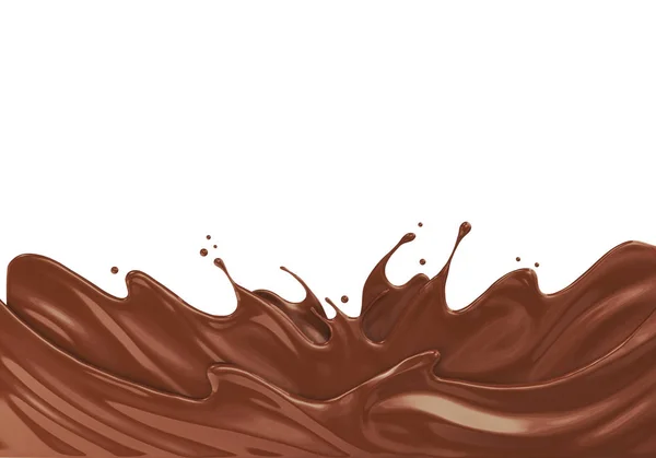 Golf Van Chocolade Cacao Splash Abstracte Achtergrond Illustratie — Stockfoto