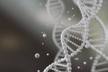 Bilim veya tıbbi molekül arka plan için DNA yapısı soyut, 3d illüstrasyon.