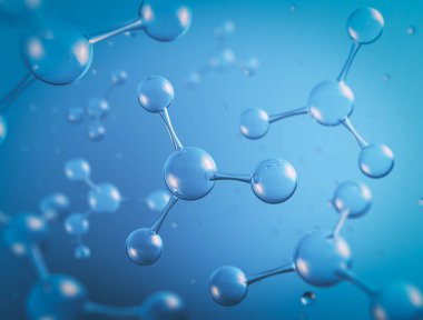 Molekül veya atomu olan bilim arkaplanı, Bilim veya tıbbi arkaplan için soyut yapı, 3d illüstrasyon