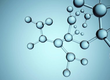 soyut Cam molekül modeli, Bilim Bilim veya tıbbi arka plan, 3d illüstrasyon.