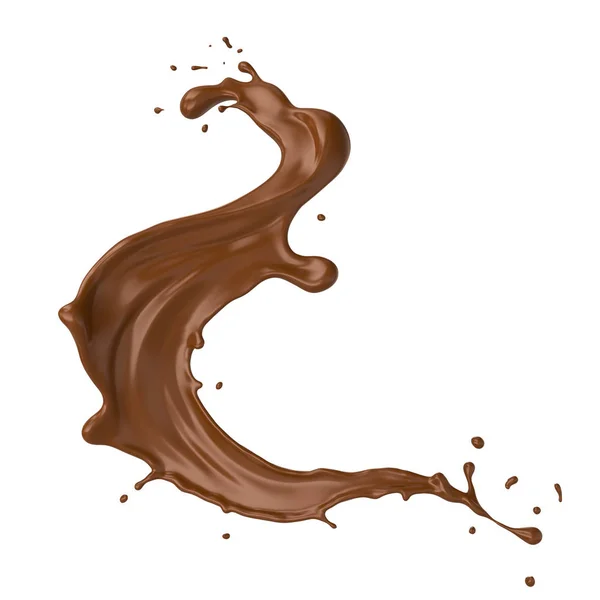 Chocolate Milk Splash Kształcie Spirali Skrętu Ilustracja — Zdjęcie stockowe