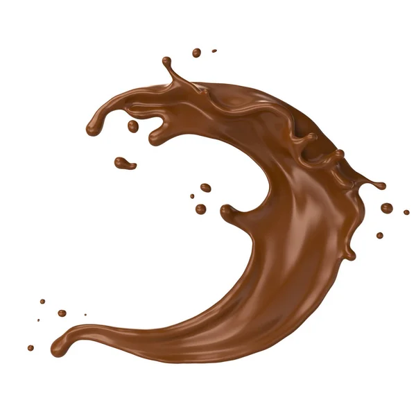 Chocolate Milk Splash Kształcie Spirali Skrętu Ilustracja — Zdjęcie stockowe