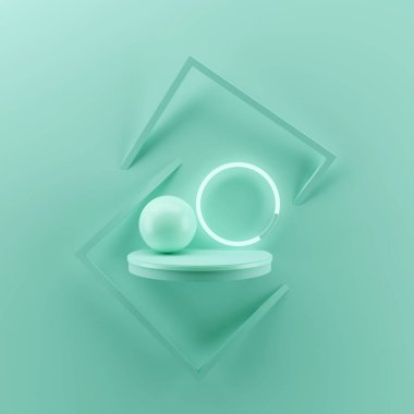 soyut pastel renk geometrik şekil arka plan, podyum ekran veya vitrin için modern minimalist mockup, 3d render