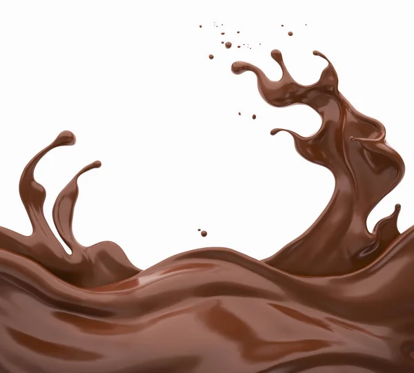 Chocolade Cacao Splash Abstracte Achtergrond Illustratie — Stockfoto