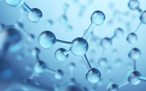 Molekül ya da atom, Bilim ya da medikal arkaplan için soyut yapı, 3D görüntüleme.