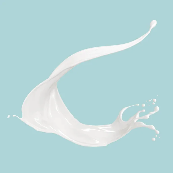 Splash Van Witte Melk Yoghurt Crème Met Uitknippad Illustratie — Stockfoto