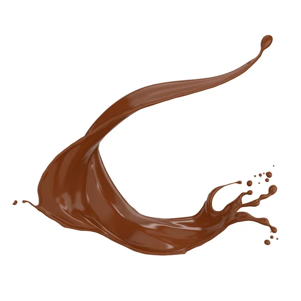 Šplouchání Čokoládového Mléka Nebo Kakaové Smetany Ořezovou Cestou Ilustrace — Stock fotografie