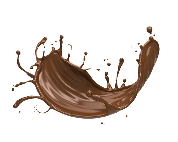 Çikolatalı Süt Sarmal Bükülme Şeklinde Sıçrıyor Illüstrasyon — Stok fotoğraf