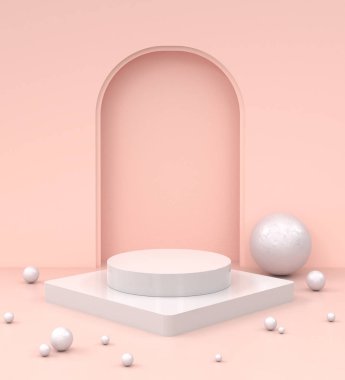 soyut şekil arkaplanı, podyum veya vitrin için modern minimalist modelleme.