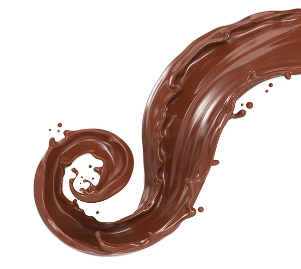 Chocolate Milk Splash Kształcie Spirali Skrętu Ilustracja — Zdjęcie stockowe