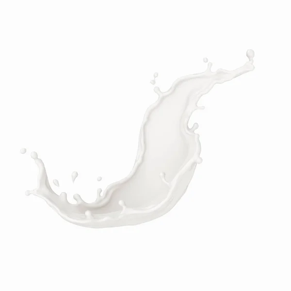 우유나 요 거트 스플래시는 흰 배경에 분리되어 있으며 , 3d 렌더링에는 클립 핑 경로 가포 함 된다 — 스톡 사진