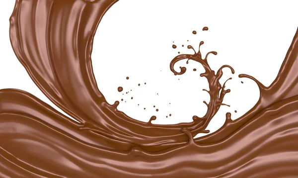 Salpicadura Leche Chocolate Forma Espiral Giro Ilustración — Foto de Stock