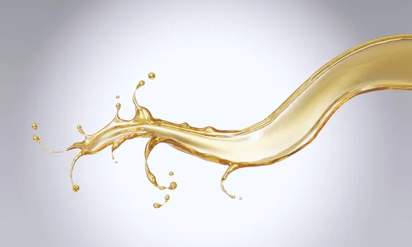 Oliven Oder Motoröl Spritzer Goldenes Sonnenblumenöl Isoliert Auf Weißem Hintergrund — Stockfoto