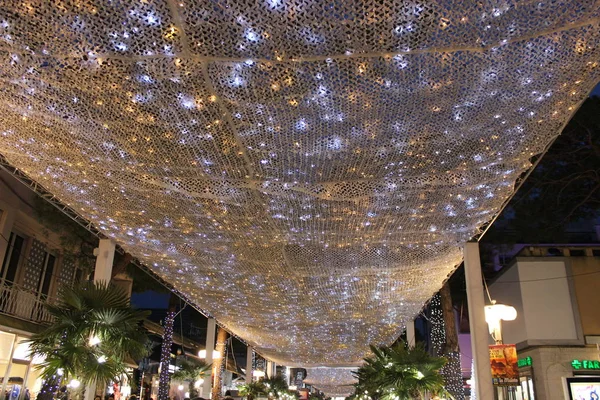 Navidad Acerca Pero Las Luces Están Llenas Color Los Árboles — Foto de Stock