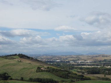 Dağ yolları ve vahşi doğa arasında küçük bir ormanın ağaçları arasında doğal manzara doğal görünümü 