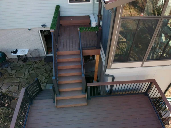 Stairway Leading Top Deck Lower Deck New Remodel — Stock Photo, Image