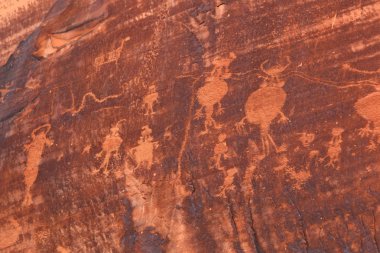 Eski Hint Rock sanat duvar Road North Moab, Ut