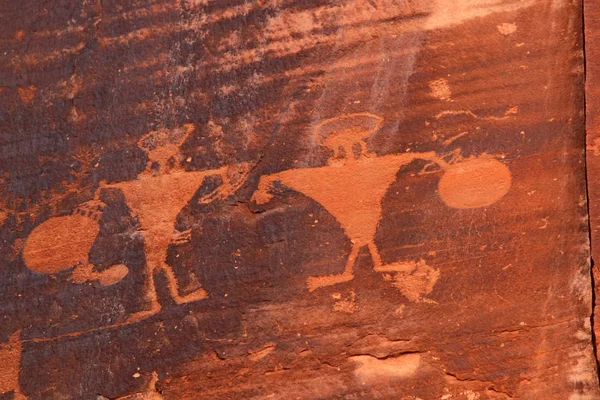 Old Indian Rock Art on Wall Road north of Moab, Ut