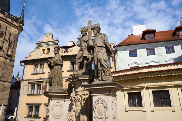 Charles Bridge Kamenný Gotický Most Spojující Staré Město Menším Městem — Stock fotografie