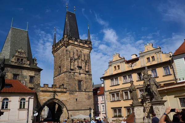 Färgglada Historiska Byggnader Prag — Stockfoto