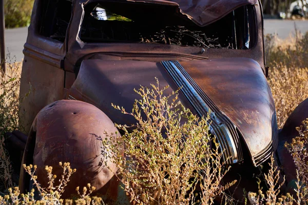 Vieille Cabine Rouillée Camion Qui Été Une Cible Pendant Nombreuses — Photo