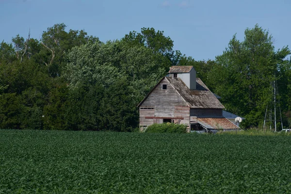 Granary Rural Usado Como Celeiro Armazenamento Fica Uma Antiga Fazenda — Fotografia de Stock