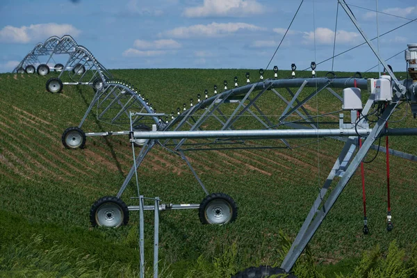 Center Pivots Customized Terrain Irrigate Pivots Can Measure Mile Length — Stock Photo, Image