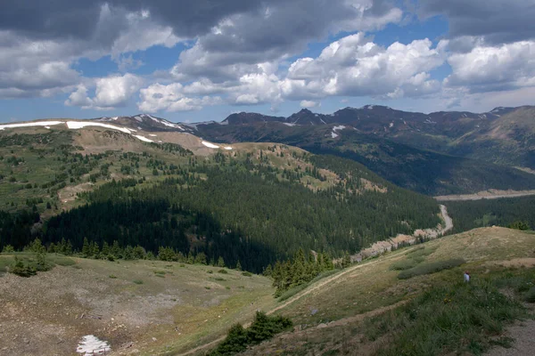 Nubi Temporalesche Incombono Volo Nel Loveland Pass Colorado — Foto Stock