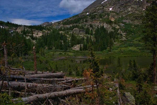 Céus Ameaçadores Sobre Lago Montanha Colorado — Fotografia de Stock