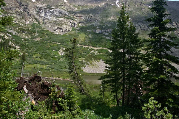 Горное Озеро Расположенное Скалистых Горах Колорадо Линии Деревьев — стоковое фото