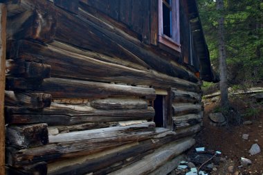 Colorado 'nun Rocky Dağları' nda terk edilmiş bir maden kulübesinin yakınında.