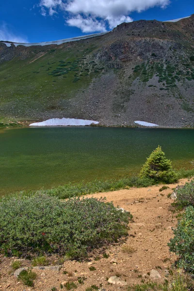 Сніг Розтоплює Гірське Озеро Перевалі Вейл Скелястих Горах Колорадо — стокове фото